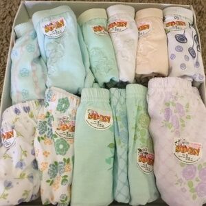12 pieces SOEN Bikini Panties, size small , printed and embroidered